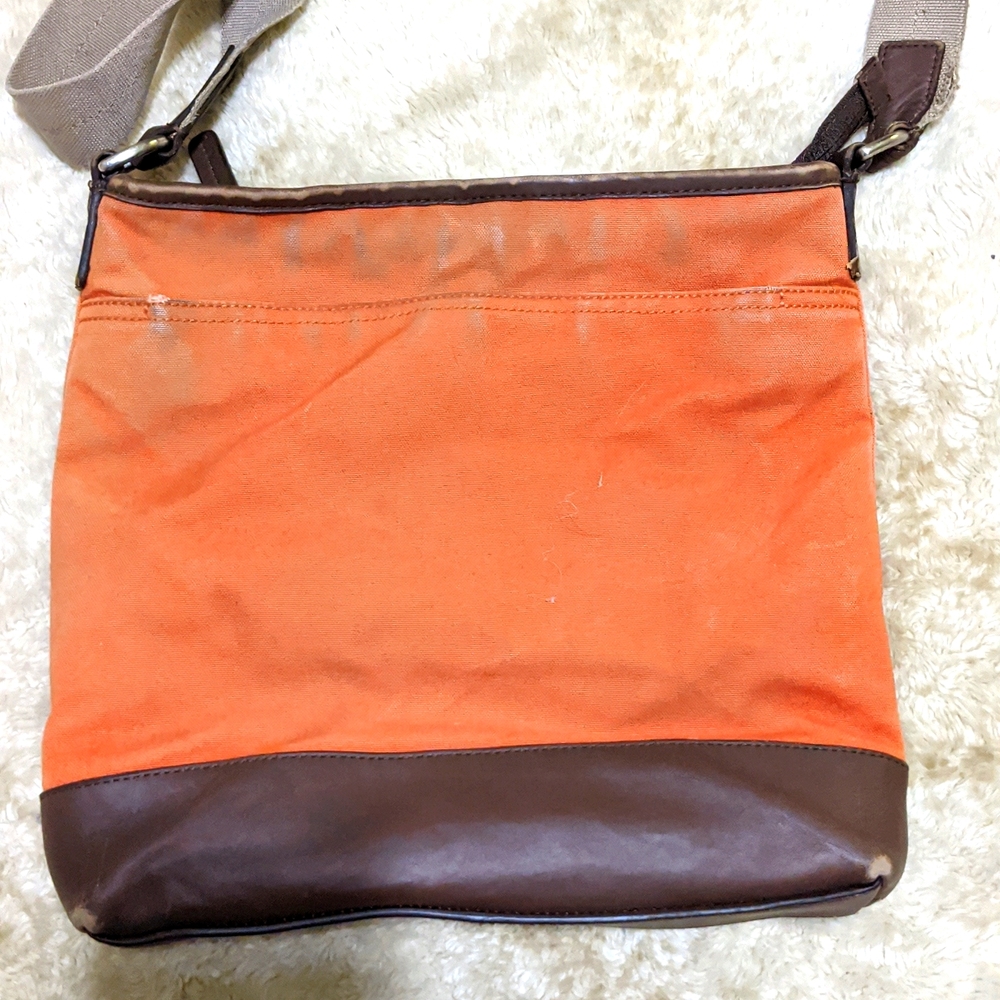Coach Canvas Messenger Bag - Orange - Picture 2 of 5